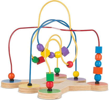 Melissa & Doug Classic Bead Maze - Wooden Educational Toy - Wooden Bead Maze Toy For Toddlers Ages 3+