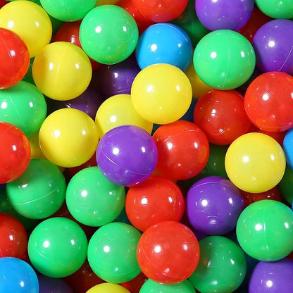 100 Ball Pit Balls, Plastics Trampoline pitballs Toys for Babies Toddlers Kids Children Playpen Play Bounce House Pool for Birthday Party Xmas Gifts