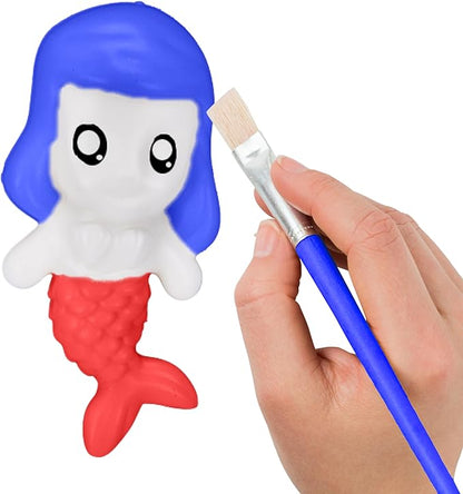 Neliblu Paintable Squishies for Kids - DIY Paint Squishy Animals - Arts and Crafts Activity for Kids - Set Includes 1 Animal, 1 Paint Rack, 1 Brush - Ideal Gifts for Children - ONLY 1 Squishy