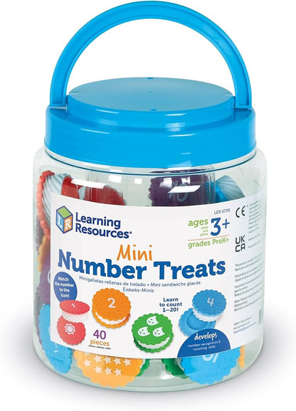 Learning Resources Mini Number Treats, Toddler Learning Toys, Learning & Education Toys, Montessori Toys for Kids, Baby & Toddler Toys, Cookie Toys, 40 Pieces, Ages 3+
