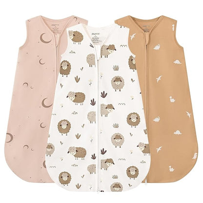 JELLYMONI Baby Sleep Sack 12-18 Months Wearable Blanket for Baby, 100% Cotton 2 Pack Infant Toddler Sleeping Sack Lightweight Soft 2-Way Zipper Sleepsack