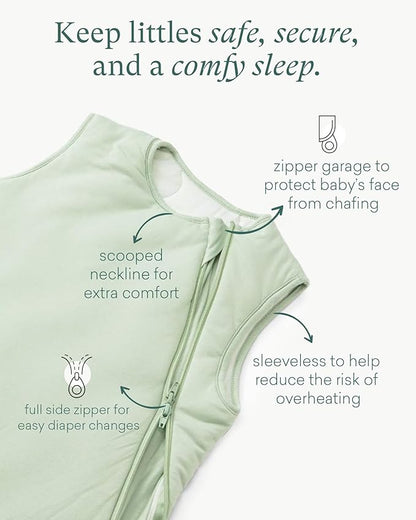 Supersoft Sleep Sack 1.0 TOG, Premium Bamboo Viscose Baby Sleeping Bag 2-Way Zipper Sleep Sack Baby Wearable Blanket