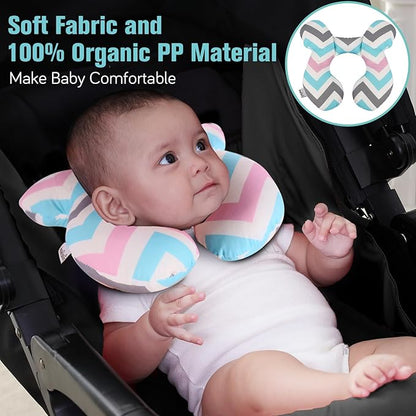 KAKIBLIN Baby Head Pillow,Support Pillow, Baby Travel Pillow for Head and Neck, Babies Neck Pillows for Car Seat,Pushchair,Travel(Wave)