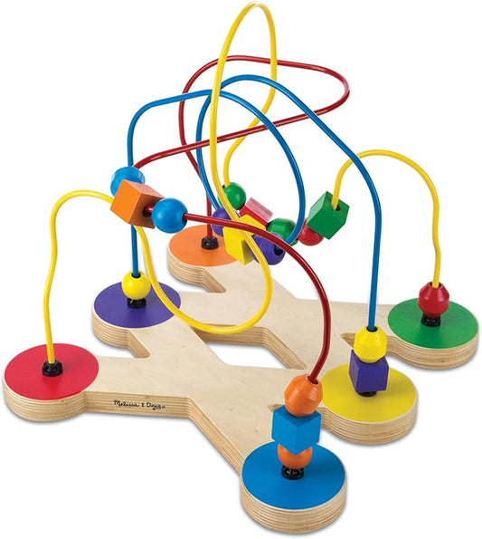Melissa & Doug Classic Bead Maze - Wooden Educational Toy - Wooden Bead Maze Toy For Toddlers Ages 3+