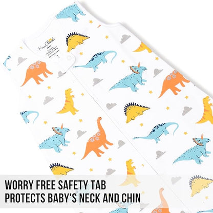 Baby Sleep Sack 1.0 TOG, Organic Cotton Baby Wearable Blanket with Two-Way Zipper, Swaddle Transition Baby Sleeping Bag, All-Season Sleep Sack for Newborn Infant Toddler Boy Girl, 6-12 Months, 1-Pack