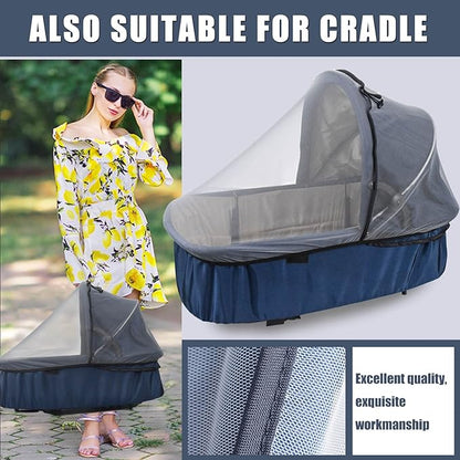 Mosquito Net for Baby Car Seats, Infant Stroller and Bassinets, Infant Car Seat Insect Mesh Net,Breathable,Easy Fitting, Portable Durable & Long Lasting Insect Netting (Gray)…