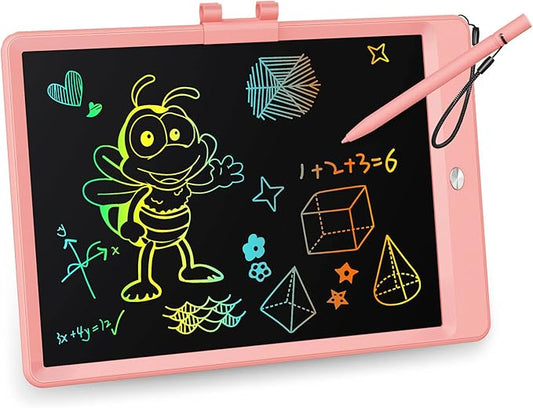 KOKODI LCD Writing Tablet, 10 Inch Colorful Toddler Doodle Board Drawing Tablet, Erasable Reusable Electronic Drawing Pads, Educational and Learning Toy for 3-6 Years Old Boy and Girls