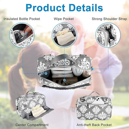 Accmor Stroller Organizer, Universal Stroller Organizer with Insulated Cup Holder Pocket, Dual Purpose Large Capacity Stroller Bag Caddy, Stroller Accessories Fits for Uppababy, Doona, Nuna Strollers