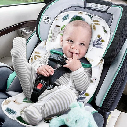 2 in 1 Infant Car Seat Insert, Car Seat Head Support Baby Girls Boys, Soft Newborn Carseat Insert Cushion, Perfect for Carseats, Strollers, Swings (White Animals)