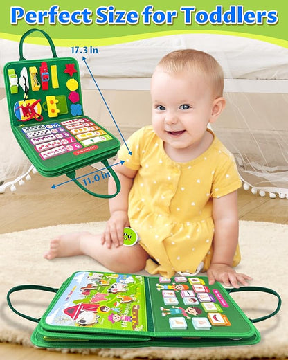 Exorany Busy Board Montessori Toys for Toddler Boy & Girl Birthday Gifts, Busy Book Learning Sensory Toys for Toddlers, Toddler Travel Toy Educational Activities Learn Fine Motor Skills