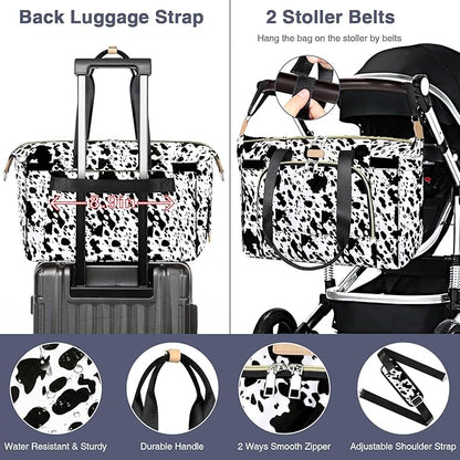 ITIEZY Diaper Bag Tote for Baby - Large Mommy Bag with Portable Changing Pad Pacifier Case, Hospital Bags Travel Baby Bag