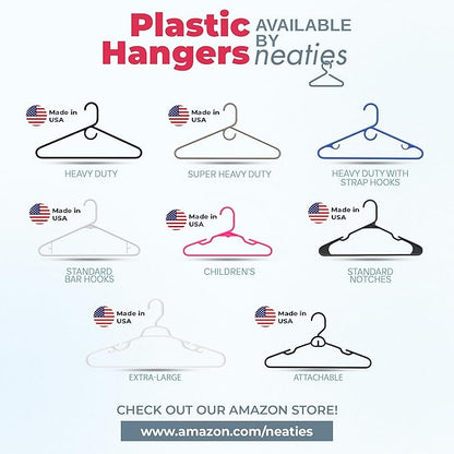 10pk Made in USA Baby Hangers | Kids Hangers for Children's Clothes, Toddler Outfits and Clothing | 20 50 100 Pack Available | Kid Plastic Hanger for Closet and Nursery | Child Kid Hangars (Gray)