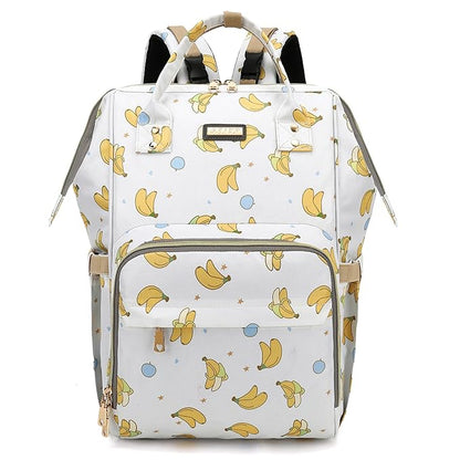 Diaper Bag Backpack, Diaper Bags for Baby Girls Boys, Baby Bags for Moms Dads, Nappy Changing Bag with Insulated Pockets,Multi-functional Waterproof Backpack with Stroller straps -Beige Banana