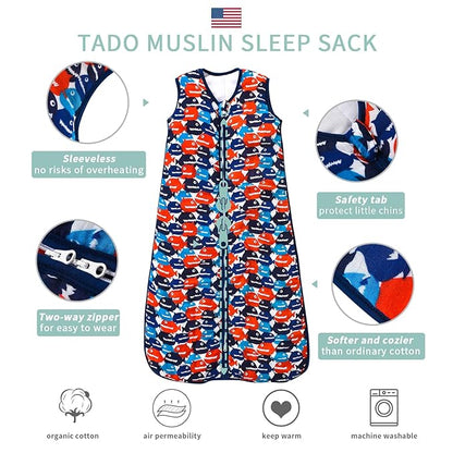 Toddler Sleep Sack, 70% Rayon from Bamboo and 30% Cotton Baby Wearable Blanket Winter 2.5 TOG Sleeping Sack Soft Warm (2-4T)