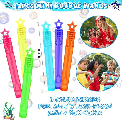 110Pcs Shark Party Favors Birthday Supplies, Straws Bubble Wands Slap Bracelet Keychain Tattoo Sticker Toy Gift Baby Kids Boys Shark Valentines Goodie Bag Stuffer Ocean Under the Sea Party Favors