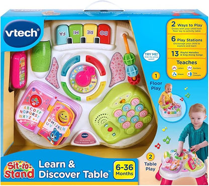 VTech Sit-To-Stand Learn and Discover Table, Pink