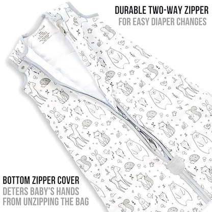 Mama Cheetah Baby Sleep Sack 2.5 TOG, Winter Baby Sleeping Bag with 2-Way Zipper, Organic Cotton Swaddle Transition Wearable Blanket for Boy Girl Infant Toddler, 18-24 Months, 1-Pack