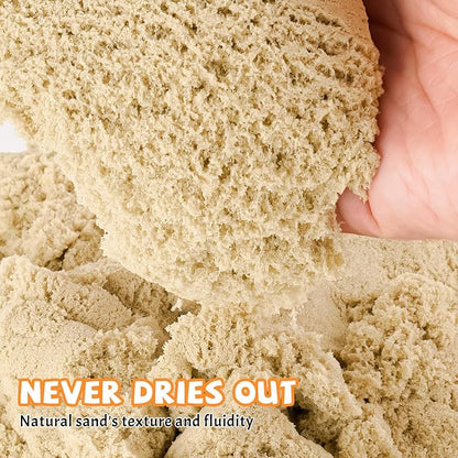11 Lbs Fun Sand for Kids, Safe Non-Toxic Eco-Friendly Molding Sand for Stress Relief & Skill Development, Easy-to-Shape Mess-Free Formula Enhances Imagination & Creativity (Original Color)