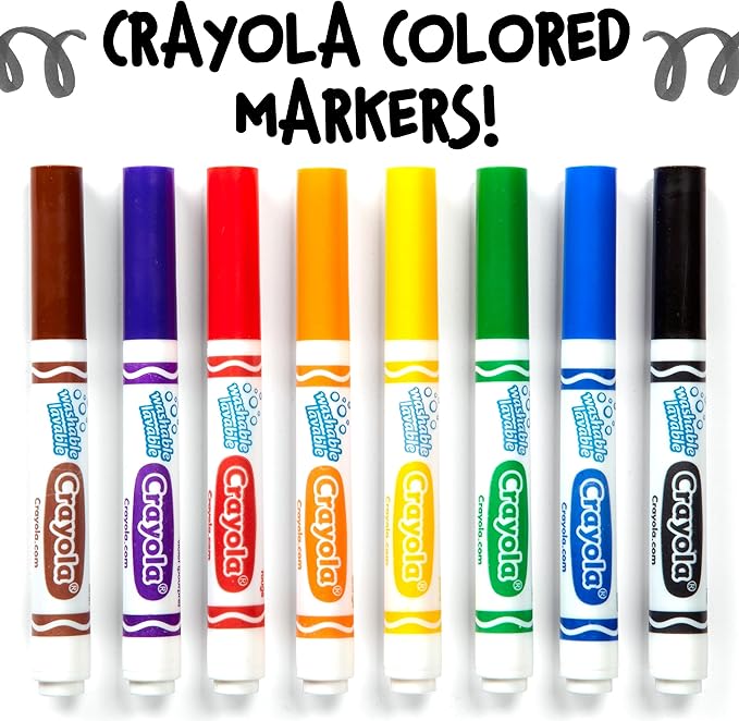 Crayola Washable Markers - Black (12ct), Kids Broad Line Markers, Bulk Markers for Classrooms & Teachers