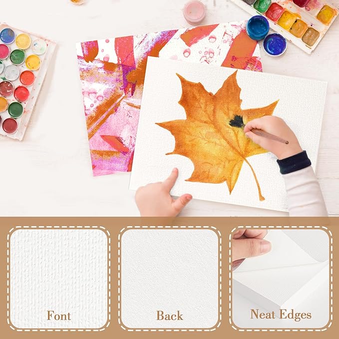 100PCS 9x12 Watercolor Paper Bulk, 140lb/300g Cold Press Thick Water Color Paper Pad for Kid Child Adult, White Art Paper for Drawing Painting Markers Gouache, Textured Cotton Paper Sheets