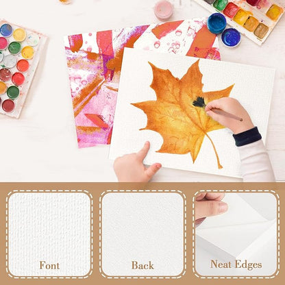 100PCS 9x12 Watercolor Paper Bulk, 140lb/300g Cold Press Thick Water Color Paper Pad for Kid Child Adult, White Art Paper for Drawing Painting Markers Gouache, Textured Cotton Paper Sheets