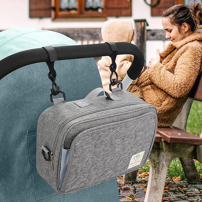 Accmor Stroller Organizer, Universal Stroller Organizer with Insulated Cup Holder Pocket, Dual Purpose Large Capacity Stroller Bag Caddy, Stroller Accessories Fits for Uppababy, Doona, Nuna Strollers
