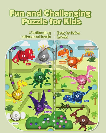 Magnetic Color and Number Maze, Montessori Busy Toys for 2 3 4 5 Year Old, Wooden Puzzle Activity Board, Learning Educational Toddler Toy for Kids 3 4 5 Year Old, Toddler Travel Toys for Preschoolers