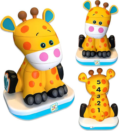 Stack-a-Roos Baby Giraffe by Salus Brands - Animal Stacking Toy, Educational Early Learning Toy for Infants Babies Toddlers, Age 12+ Months - Great Baby Gifts, STEM