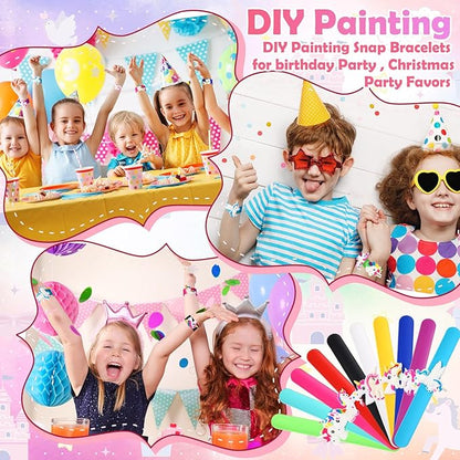 10 Pack Unicorns Slap Bracelets for Kids Silicone Unicorn Wristbands Snap Bracelets Unicorn Party Favors for Kids Girls Boys Birthday Gifts Goodie Bag Stocking Stuffers Carnival Prizes