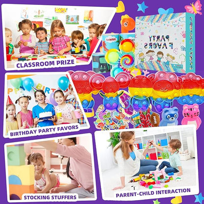 1000Pcs Bulk Party Favors for Kids, Fidget Toys Pack,Stocking Stuffers, Treasure Box Chest, Birthday Party, Classroom Carnival Prizes, Pinata Stuffers, Goodie Bag Stuffers, Stress Relief, Sensory Toys