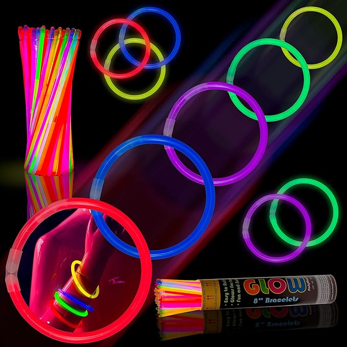 100 8" Crown Glow Light Stick Bracelets WHOLESALE PACK