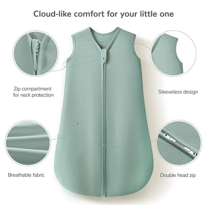 JELLYMONI Baby Sleep Sack 18-24 Months 100% Cotton Wearable Blanket, 0.5 TOG Soft Lightweight Toddler Sleeping Sack 3 Pack 2-Way Zipper Newborn Sleep Sacks