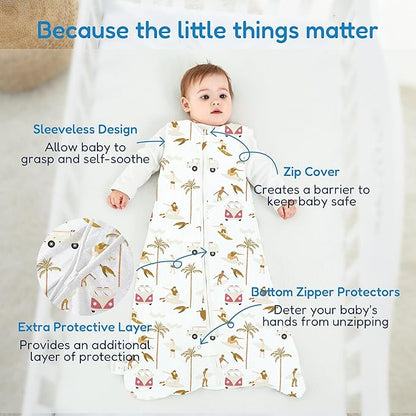 TotAha Sleep Sack infant 3-6 months 3 Pack, Breathable Sleep Bag for Baby Girl Boy, Wearable Blanket with 2-way Safe Zipper, 0.5 TOG