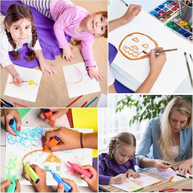 100PCS 9x12 Watercolor Paper Bulk, 140lb/300g Cold Press Thick Water Color Paper Pad for Kid Child Adult, White Art Paper for Drawing Painting Markers Gouache, Textured Cotton Paper Sheets