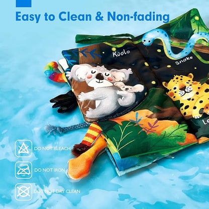 hahaland Baby Books 0-6 Months, Infant Tummy Time Toy High Contrast Sensory Toys 6 to 12 Months Touch Feel Book Babies Travel Toy Gifts for Boy Girl 0-3 Month Baby Shower Birthday Gifts (Single Book)