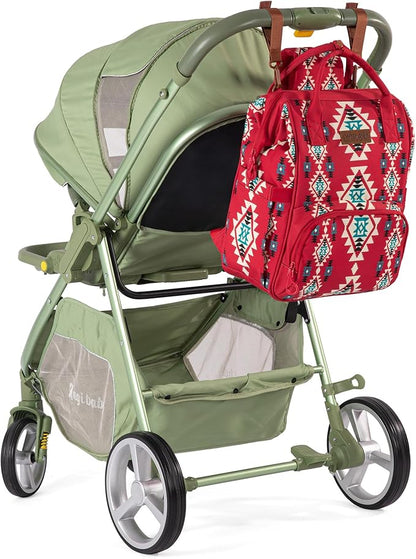 Wrangler Diaper Bag Backpack Aztec Travel Backpack Purses Western Multi-Function Baby Bags for Mom with Waterproof Insulated Pockets