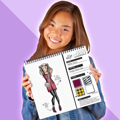 Fashion Angels Fashion Runway Portfolio - Fashion Design Sketch Book with Stencils & Stickers - Ages 8 & Up