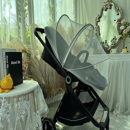 Baby Mosquito Net with Double Zipper, Bassinet Stroller Cover for Baby/Car Seat/Cradles/Carriers, Easy to Use, Keep Insects/Bugs/Cats Out, White