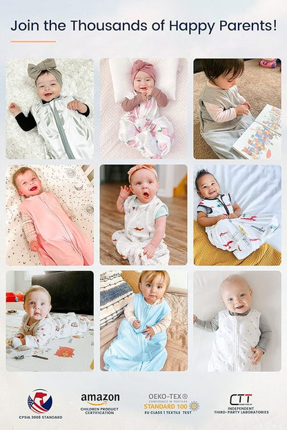 TotAha Sleep Sack 6-12 Months 3 Pack, Buttery Soft, Safe Wearable Blanket Baby Sleeping Bag with 2-Way Zipper for Girl Boy, 0.5 TOG