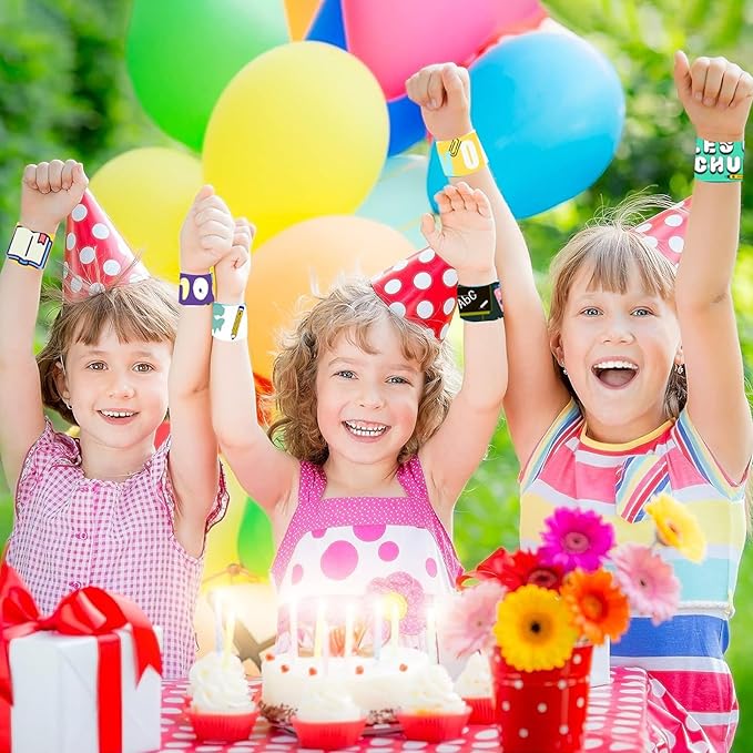100 Days of School Slap Bracelets, 36 Pcs Slap Bracelets for Kids 100th Day of School Party Favors Decorations Snap Bracelets Wristbands Supplies for Kids Gifts Classroom School Favors