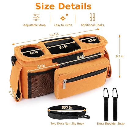Accmor Universal Stroller Organizer with Insulated Cup Holder Detachable Phone Bag and Shoulder Strap,Stroller Bag Caddy Organizer Fits for Uppababy, Baby Jogger, Britax Strollers