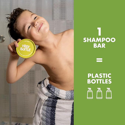 Tree Bottle Hydrolyzed Oat Protein + Aloe Vera Shampoo Bar for Kids – Gentle & Nourishing for Sensitive Scalps - Natural, Tear-Free, Sulfate & Paraben-Free - Made in USA - 4.5oz