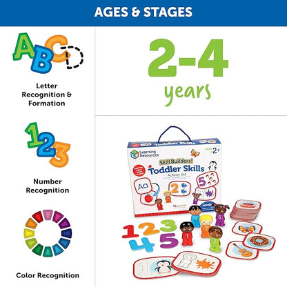 Learning Resources Skill Builders! Toddler Skills - Toddler Learning Materials, Homeschool Preschool Supplies, Teaching Cards for Toddlers, Ages 2+,41 Piece Set