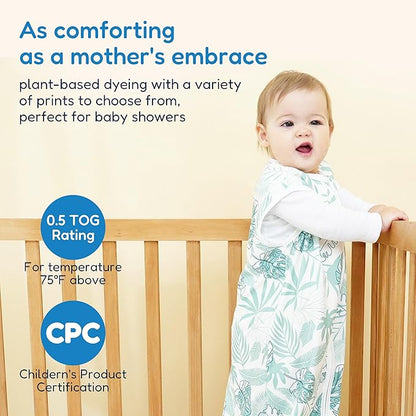TotAha Sleep Sack 6-12-15 Months 3-Pack,Stretchy,Buttery Soft Swaddle Transition Sleeping Bag,Light Baby Wearable Blanket with 2-Way Safe Zippers for Boys and Girls, 0.5 TOG