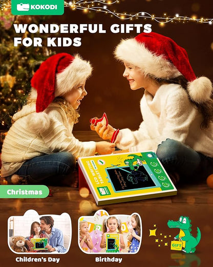KOKODI LCD Writing Tablet, 10 Inch Colorful Toddler Doodle Board Drawing Tablet, Erasable Reusable Electronic Drawing Pads, Educational and Learning Toy for 3-6 Years Old Boy and Girls