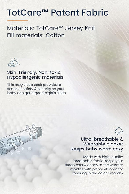 TotAha Sleep Sack 3 Pack, Breathable Sleep Bag for Infant Girl Boy, Wearable Blanket Baby Sleeping Sacks with 2-way Safe Zipper, 0.5 TOG