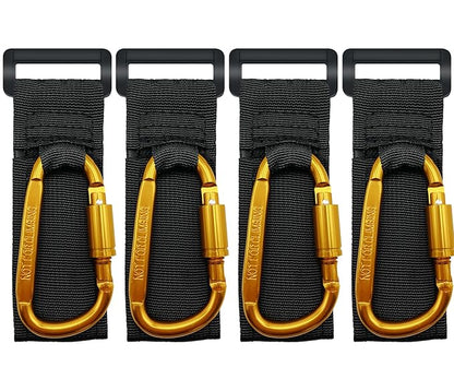 4 Pcs Baby Stroller Hook, Carry 30 lbs per Stroller Carabiner Clip, Adjustable Baby Stroller & Car Seat Hook for Hanging Diaper Bag, Wheelchair,Golf cart, Shopping and Pet Cart
