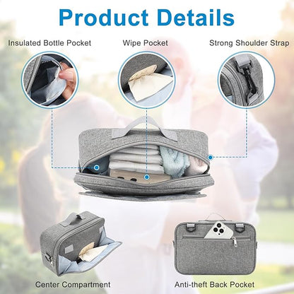 Accmor Stroller Organizer, Universal Stroller Organizer with Insulated Cup Holder Pocket, Dual Purpose Large Capacity Stroller Bag Caddy, Stroller Accessories Fits for Uppababy, Doona, Nuna Strollers