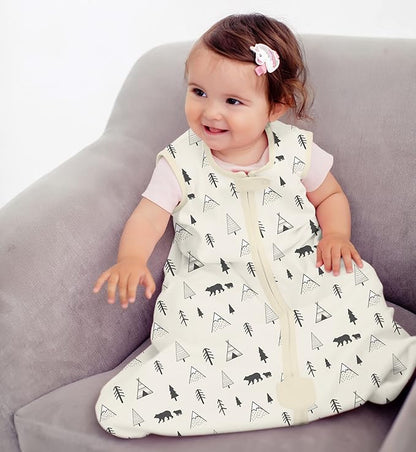 Mama Cheetah Baby Sleep Sack 0.5 TOG, Organic Cotton Baby Wearable Blanket with Two-Way Zipper, Swaddle Transition Baby Sleeping Bag for Newborn Infant Toddler Boy Girl, 24-48 Months
