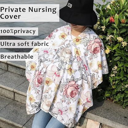 Floral Baby Car Seat Canopy Soft Plush Dotted Backing Baby Car Seat Cover Girls, Infant Carseat Canopy, Stretchy Multi- use Nursing Cover for Stroller/High Chair/Shopping Cart/Car Seat Canopies
